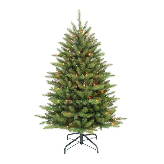 4.5Ft Pre-Lit Fraser Fir Artificial Christmas Tree, Multi-Colored Lights By Puleo International in Green | 4.5 ft | Michaels®
